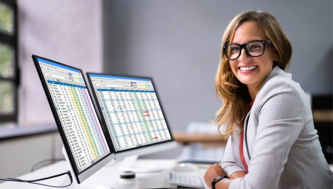 Analyst reviewing charts on screen
